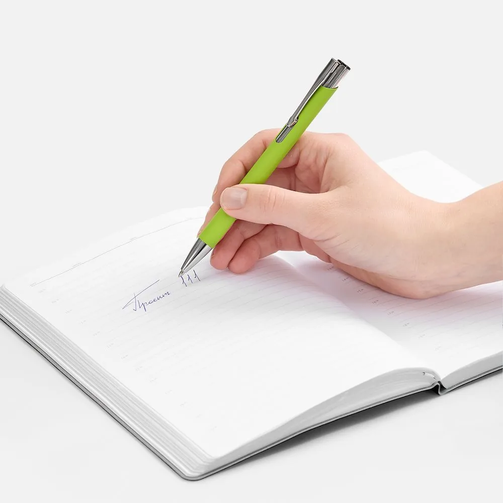 Ручка шариковая Keskus Soft Touch, зеленое яблоко фото 6
