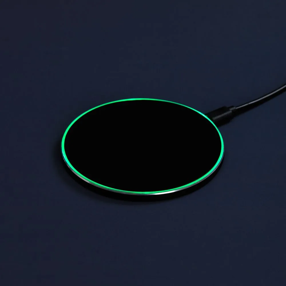 Беспроводное зарядное устройство с подсветкой Lightcore, черное фото 5