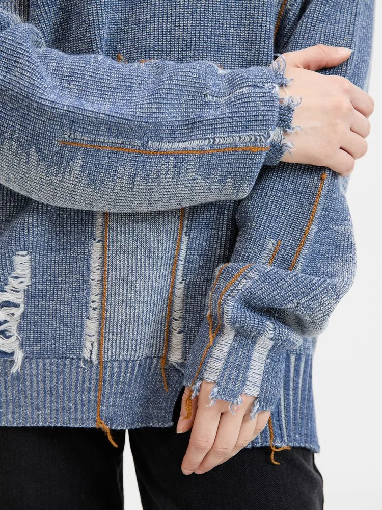 Джемпер Denim свободного силуэта на заказ, полушерсть, размер M фото 17
