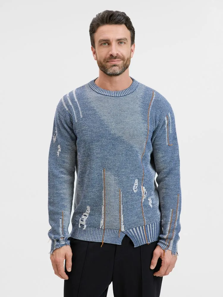 Джемпер Denim свободного силуэта на заказ, полушерсть, размер L фото 4