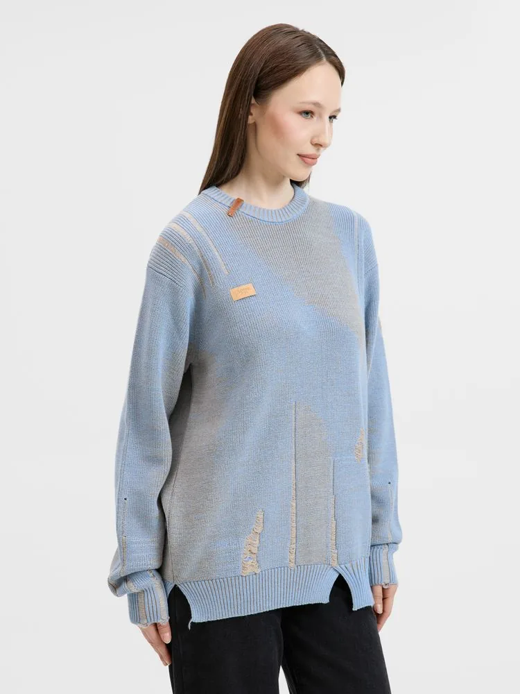 Джемпер Denim свободного силуэта на заказ, полушерсть, размер XL фото 6
