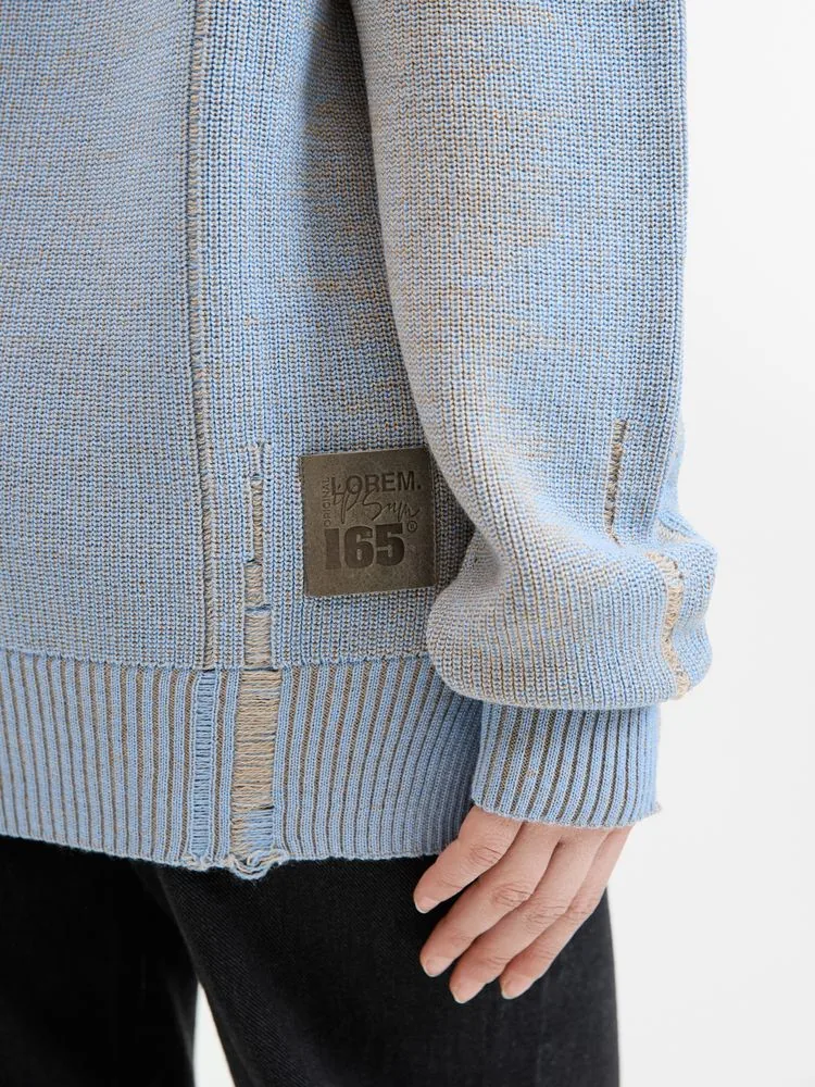 Джемпер Denim свободного силуэта на заказ, полушерсть, размер XL фото 9
