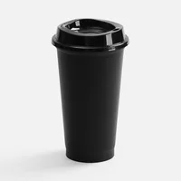 Стакан с крышкой Color Cap, ver.2, черный фото 2