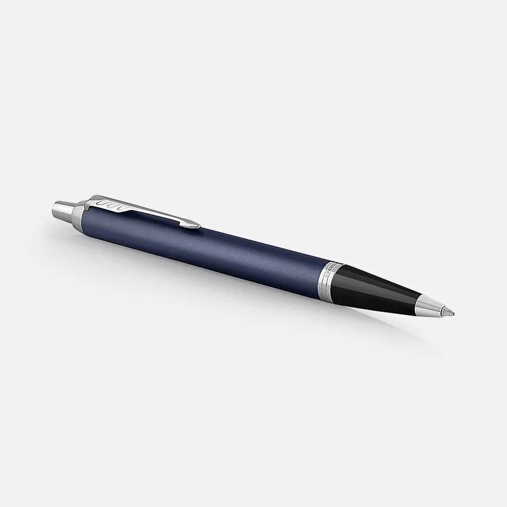 Ручка шариковая Parker IM Core Matte Blue CT, темно-синяя с черным фото 3