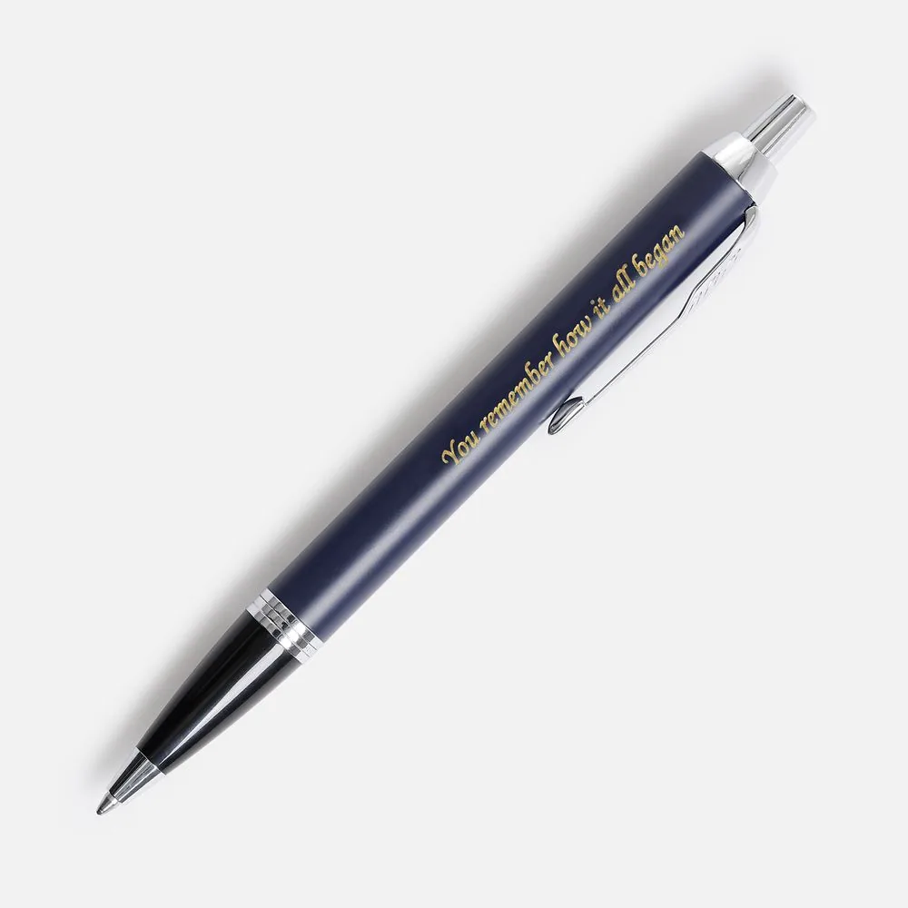 Ручка шариковая Parker IM Core Matte Blue CT, темно-синяя с черным фото 5