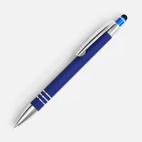 Ручка шариковая Sansen Soft Touch со стилусом, синяя фото 2