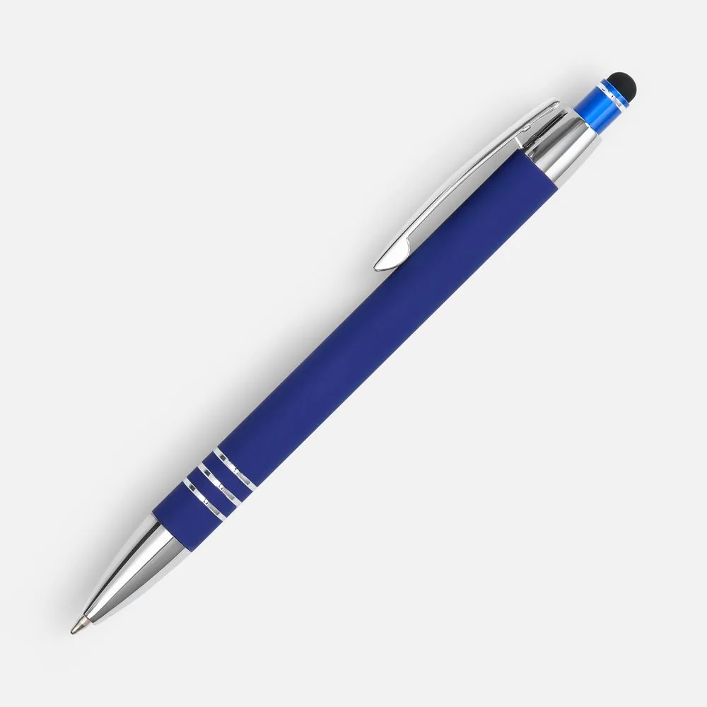 Ручка шариковая Sansen Soft Touch со стилусом, синяя фото 3
