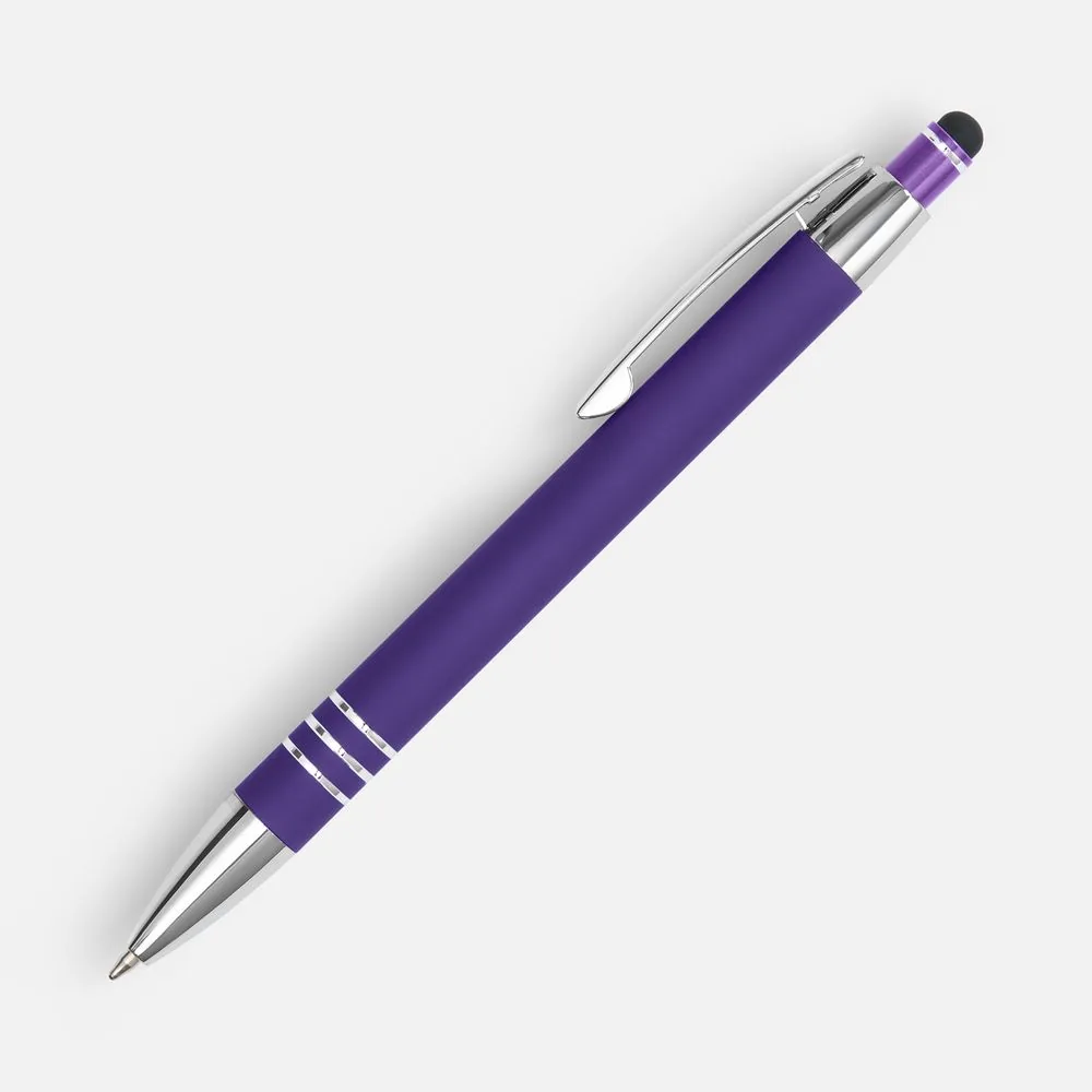 Ручка шариковая Sansen Soft Touch со стилусом, фиолетовая фото 3