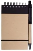 Блокнот на кольцах Eco Note с ручкой, черный фото 2