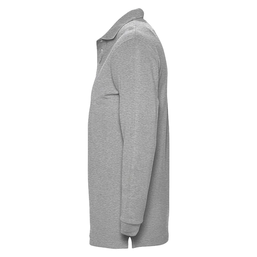 Рубашка поло мужская с длинным рукавом Winter II 210 серый меланж, размер XXL фото 4