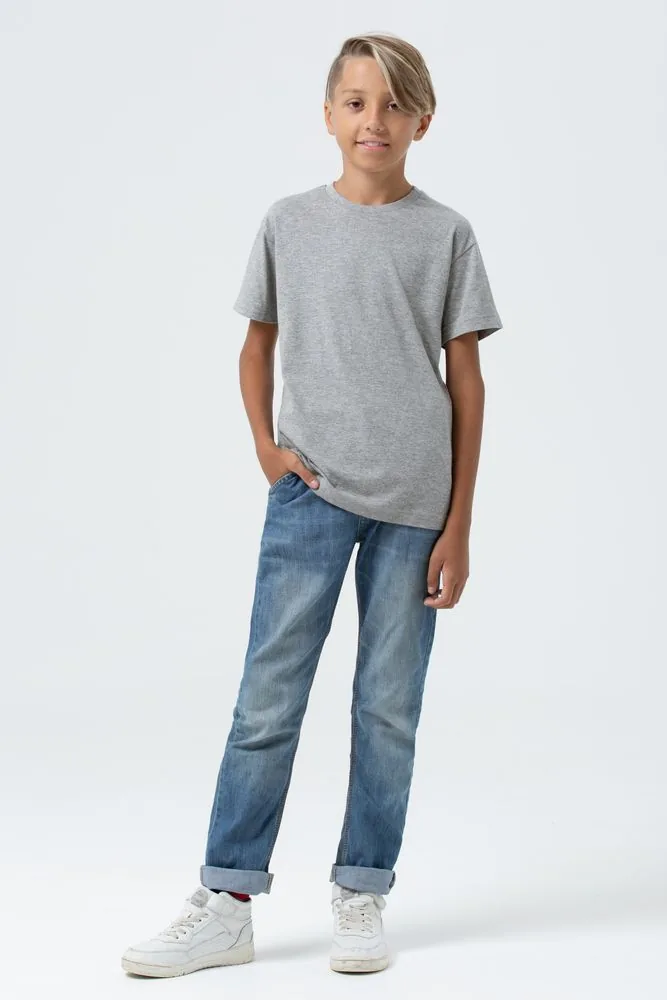 Футболка детская Regent Fit Kids, серый меланж, на рост 130-140 см (10 лет) фото 7