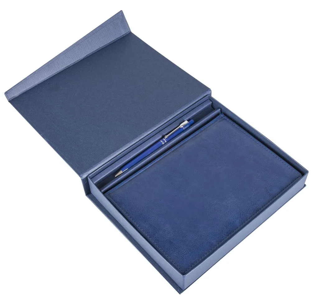 Коробка Duo под ежедневник и ручку, темно-синяя фото 5