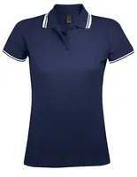 Рубашка поло женская Pasadena Women 200 с контрастной отделкой темно-синяя с белым, размер XXL фото 2