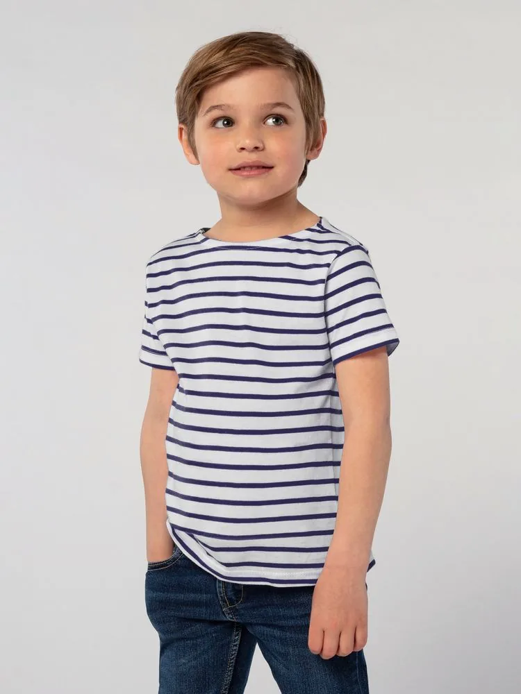 Футболка Miles Kids белая с темно-синим, размер 04Y фото 3