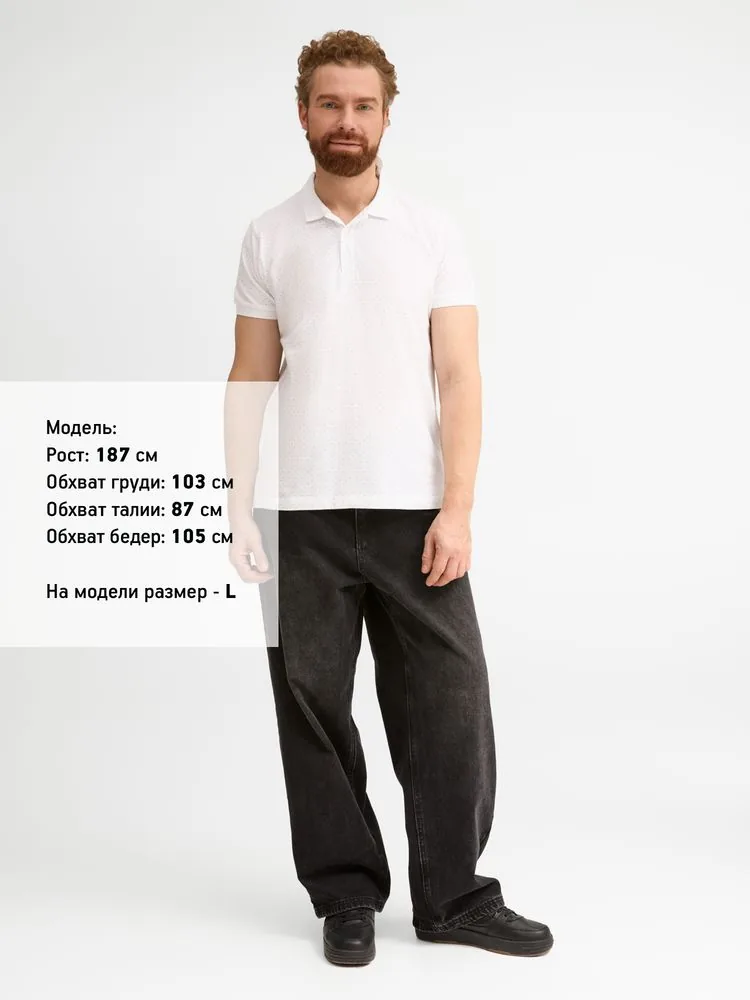 Рубашка поло мужская Brandy Men, белая с темно-синим, размер S фото 8
