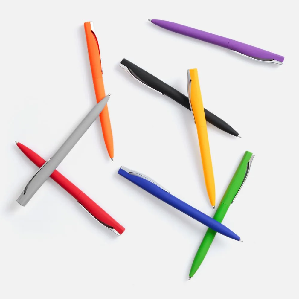 Ручка шариковая Pin Soft Touch, черная фото 5
