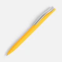 Ручка шариковая Pin Soft Touch, желтая фото 2