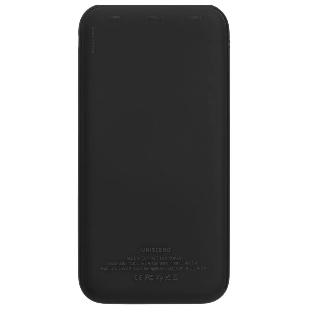 Внешний аккумулятор Uniscend All Day Compact 10000 мАч, черный фото 4