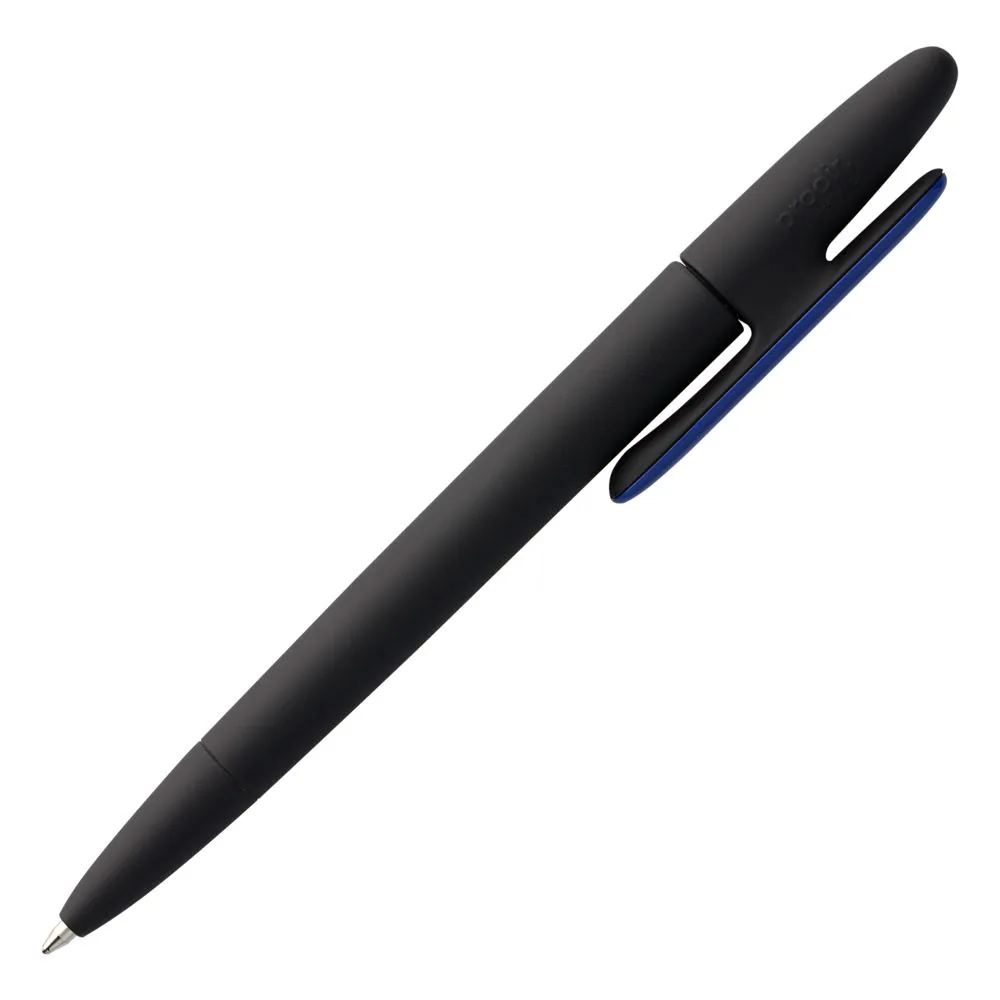 Ручка шариковая Prodir DS5 TRR-P Soft Touch, черная с синим фото 4