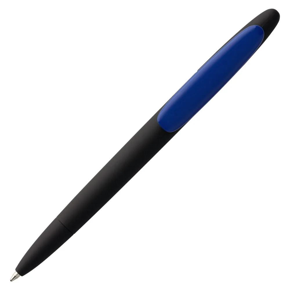 Ручка шариковая Prodir DS5 TRR-P Soft Touch, черная с синим фото 5