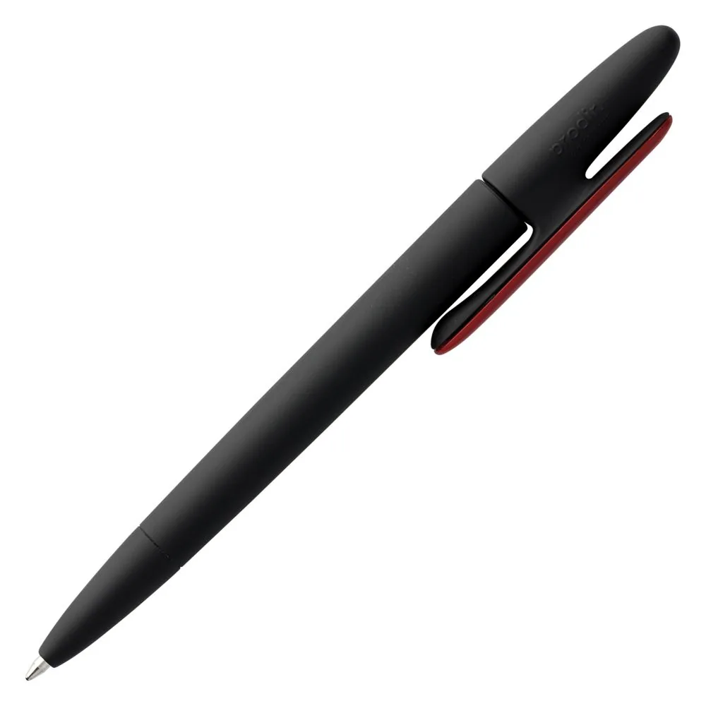 Ручка шариковая Prodir DS5 TRR-P Soft Touch, черная с красным фото 4