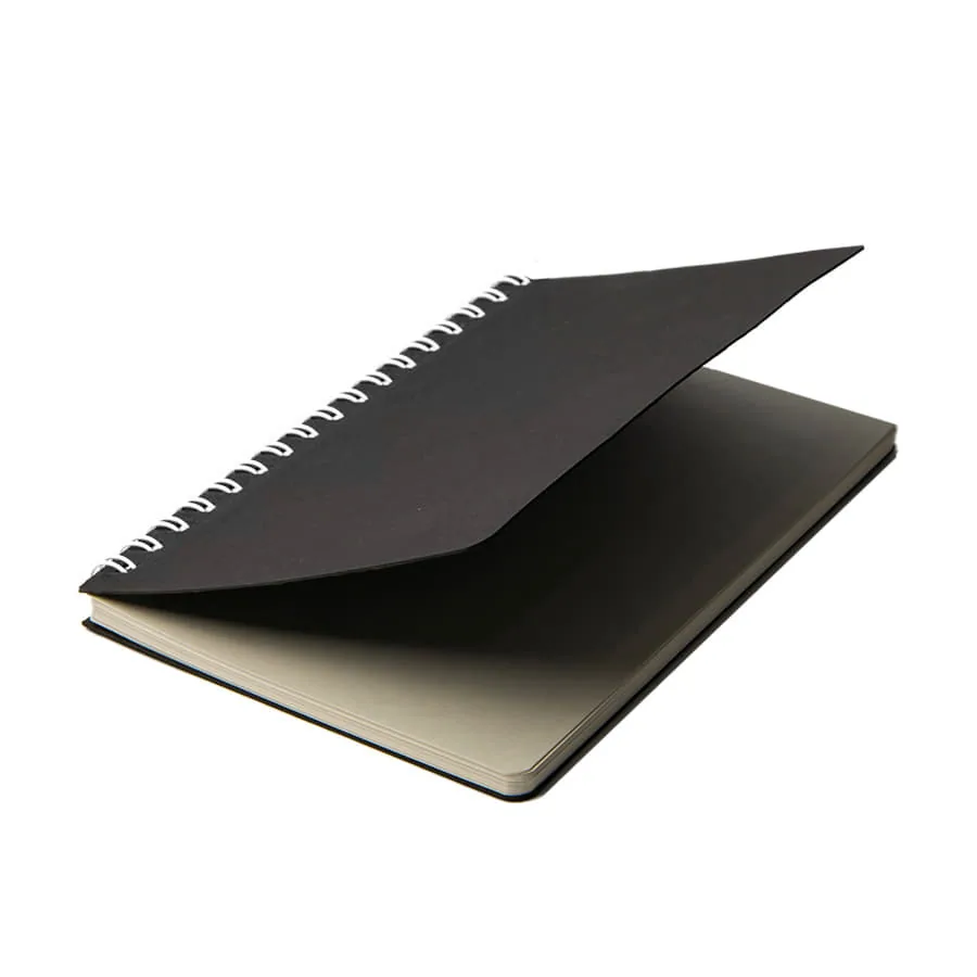 Блокнот на двойной пружине HELIX MINI, 105 х 150 мм, черный с белым, блок в клетку фото 5