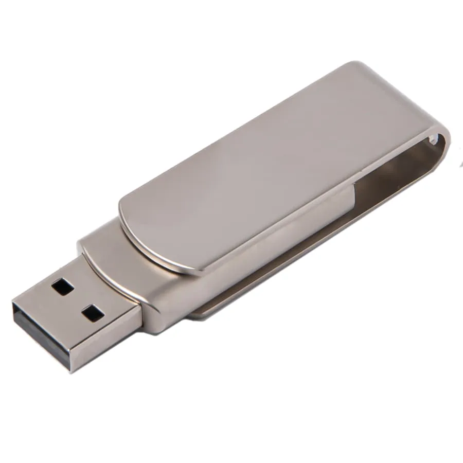 USB flash-карта SWING METAL (32Гб), серебристая, 5,3х1,7х0,9 см, металл фото 3