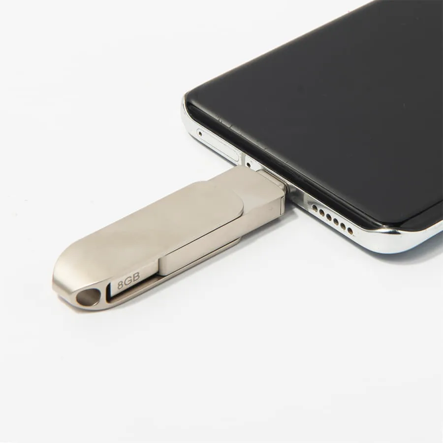 USB flash-карта CIRCLE OTG Type-C (8Гб), серебристая, 6,5х1,5х0,82 см, металл фото 4