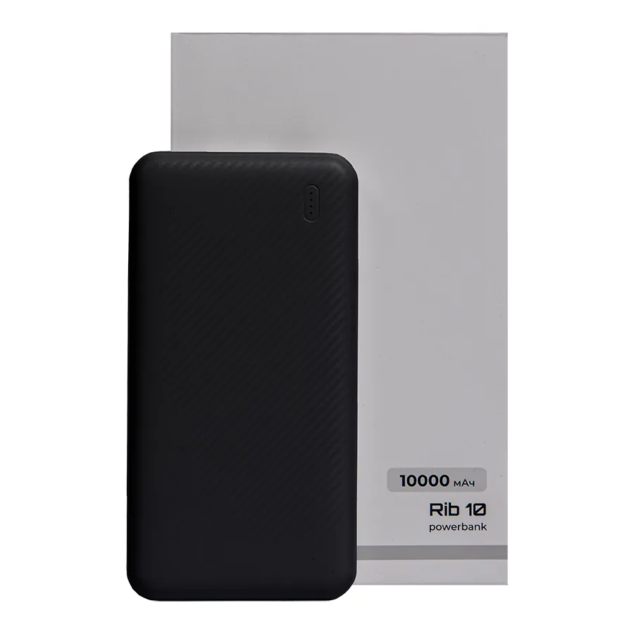 Универсальный аккумулятор Rib 10 (10000 мАч), черный, 13,5х6.8х1,5 см фото 5