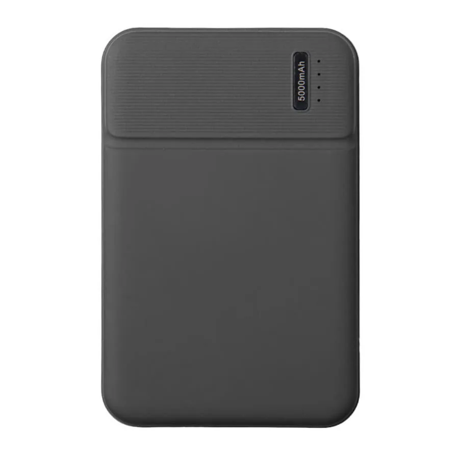Универсальный аккумулятор Flash 5 (5000 мАч) с подсветкой и soft touch, черный, 9,8х6.3х1,3 см фото 2