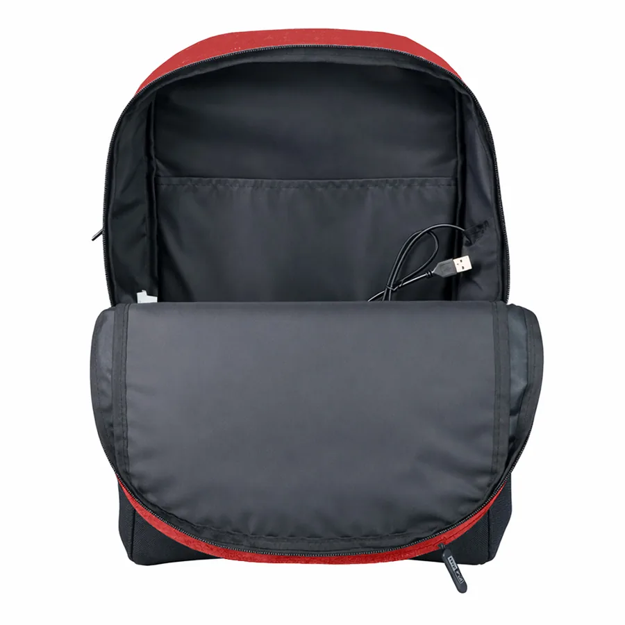 Рюкзак водостойкий "PULL", красный/чёрный, 45 x 28 x 11 см, 100% полиэстер 300D+600D фото 6