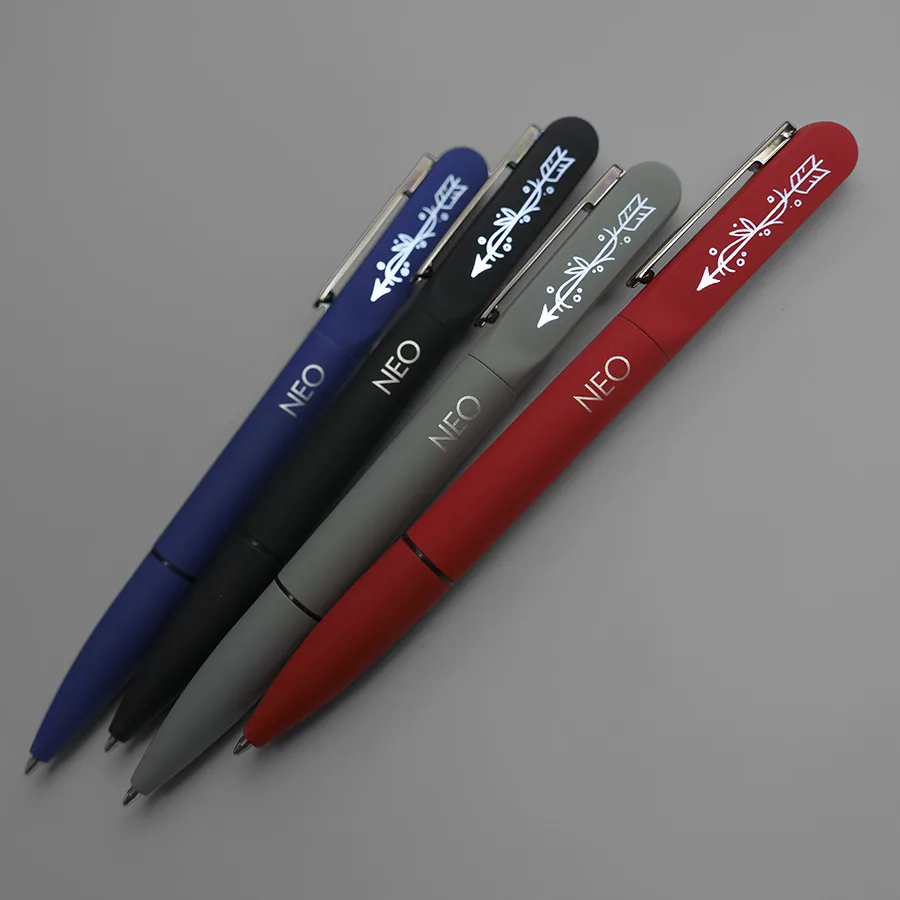 Ручка шариковая NEO с подсветкой после гравировки, soft touch фото 6