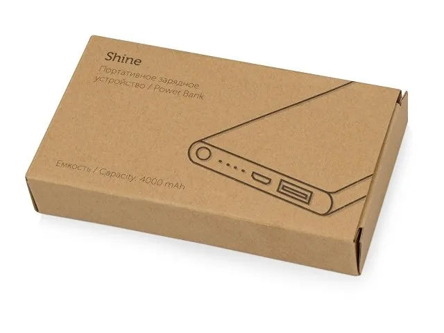 Внешний аккумулятор «Shine» с зеркальной гравировкой, 4000 mAh фото 7