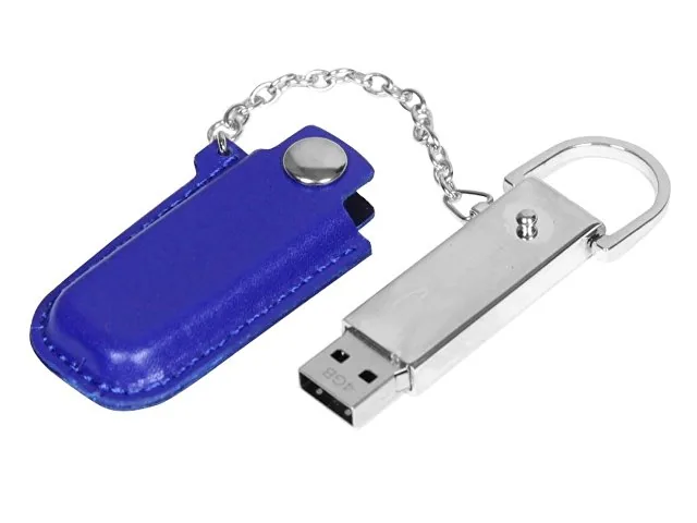 USB 2.0- флешка на 16 Гб в массивном корпусе с кожаным чехлом фото 2