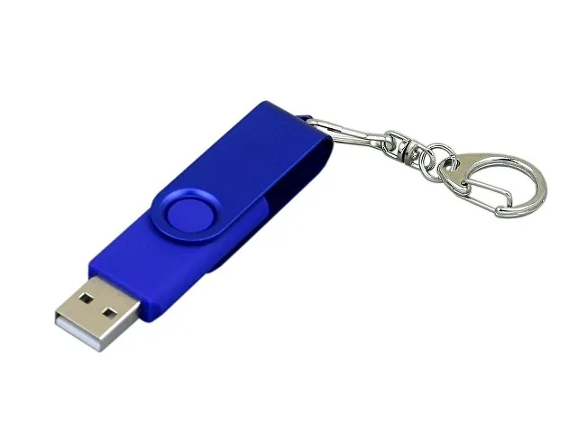 USB 2.0- флешка промо на 16 Гб с поворотным механизмом и однотонным металлическим клипом фото 2