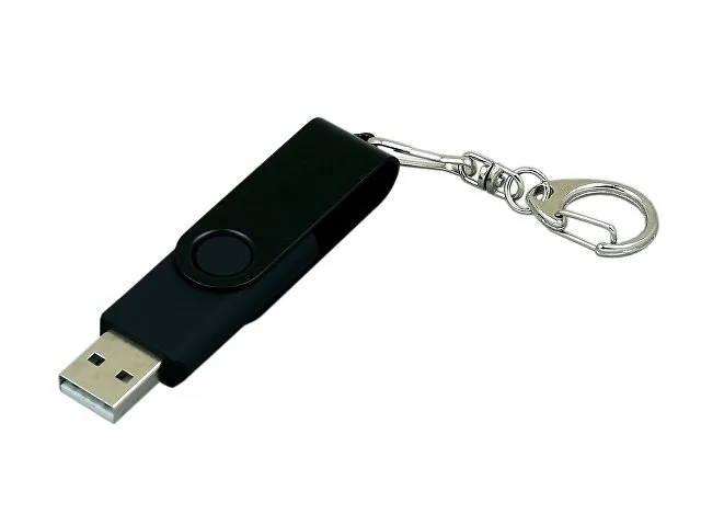 USB 2.0- флешка промо на 16 Гб с поворотным механизмом и однотонным металлическим клипом фото 2
