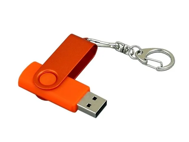 USB 2.0- флешка промо на 16 Гб с поворотным механизмом и однотонным металлическим клипом фото 3