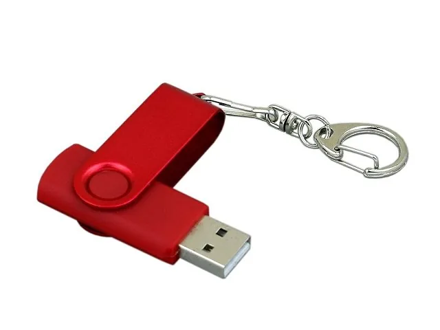 USB 2.0- флешка промо на 16 Гб с поворотным механизмом и однотонным металлическим клипом фото 3