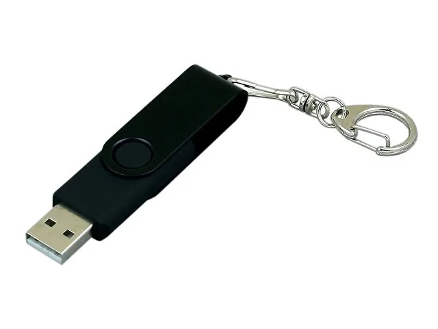 USB 2.0- флешка промо на 32 Гб с поворотным механизмом и однотонным металлическим клипом фото 2