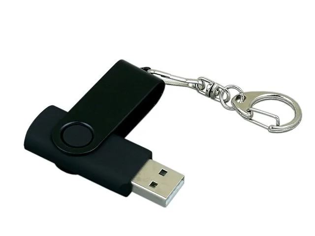 USB 2.0- флешка промо на 32 Гб с поворотным механизмом и однотонным металлическим клипом фото 3