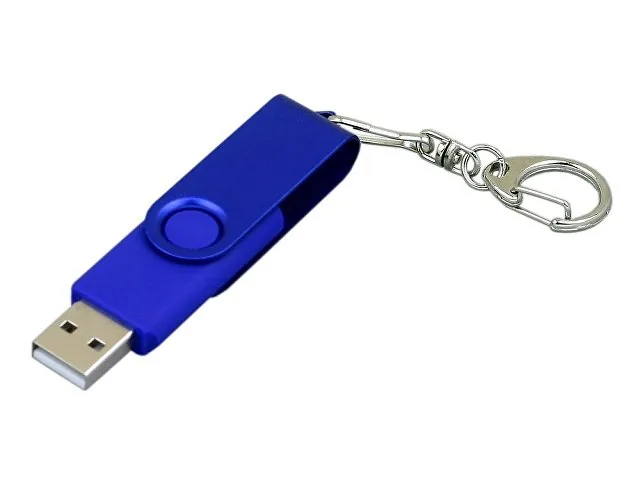 USB 2.0- флешка промо на 32 Гб с поворотным механизмом и однотонным металлическим клипом фото 2