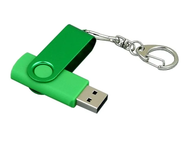 USB 2.0- флешка промо на 32 Гб с поворотным механизмом и однотонным металлическим клипом фото 3