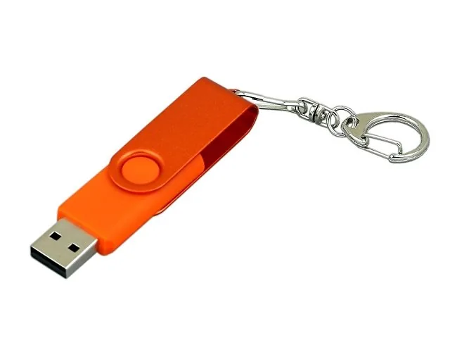USB 2.0- флешка промо на 32 Гб с поворотным механизмом и однотонным металлическим клипом фото 2
