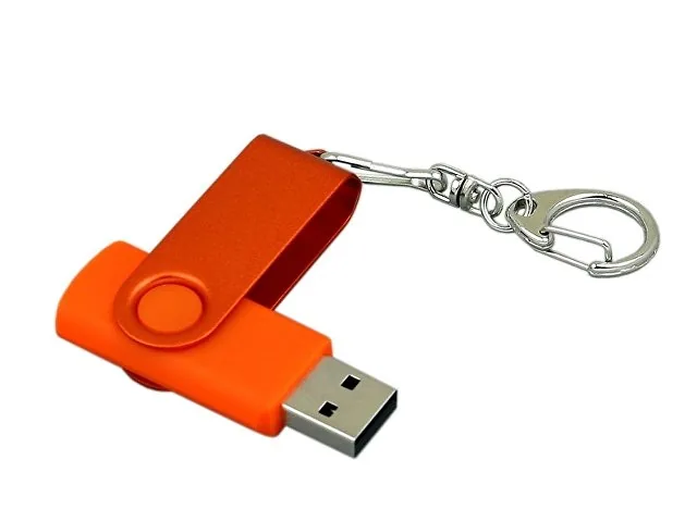 USB 2.0- флешка промо на 32 Гб с поворотным механизмом и однотонным металлическим клипом фото 3