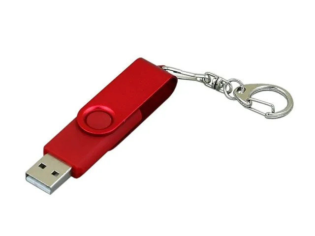 USB 2.0- флешка промо на 32 Гб с поворотным механизмом и однотонным металлическим клипом фото 2