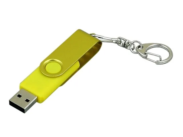 USB 2.0- флешка промо на 32 Гб с поворотным механизмом и однотонным металлическим клипом фото 2