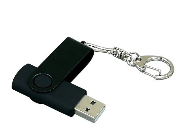 USB 2.0- флешка промо на 64 Гб с поворотным механизмом и однотонным металлическим клипом фото 3