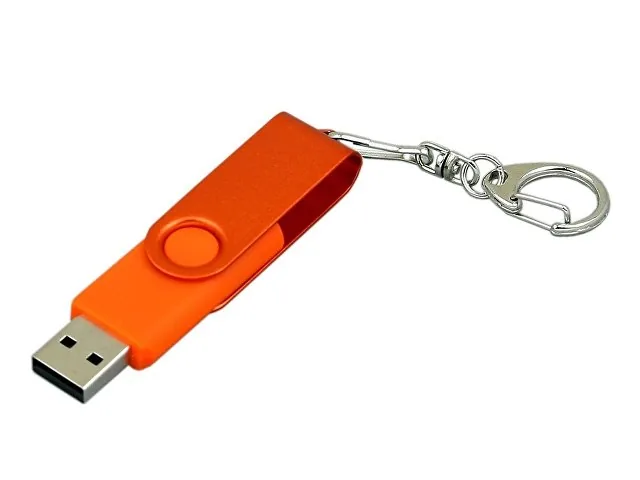 USB 2.0- флешка промо на 64 Гб с поворотным механизмом и однотонным металлическим клипом фото 2