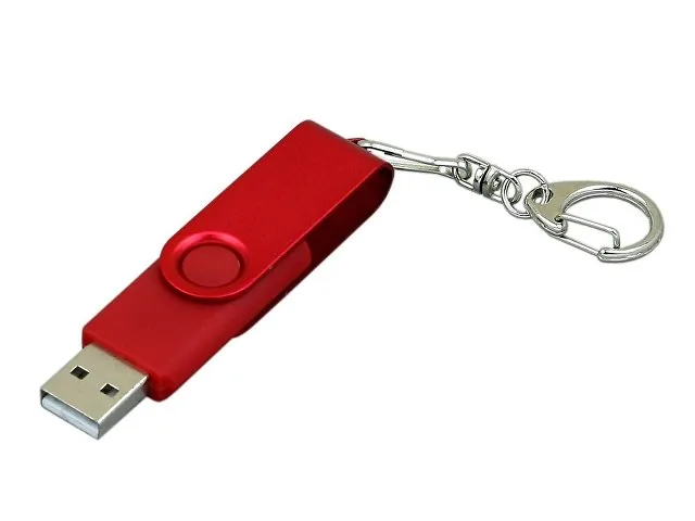 USB 2.0- флешка промо на 64 Гб с поворотным механизмом и однотонным металлическим клипом фото 2