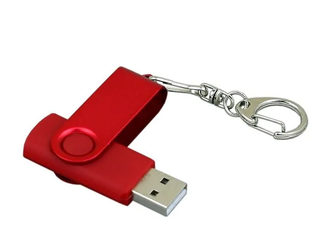 USB 2.0- флешка промо на 64 Гб с поворотным механизмом и однотонным металлическим клипом фото 3